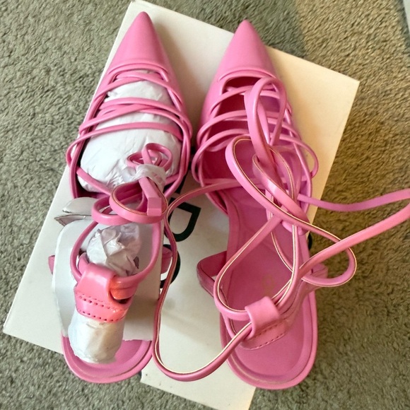 Aldo Vibrant Pink Strappy Heels - Picture 4 of 5